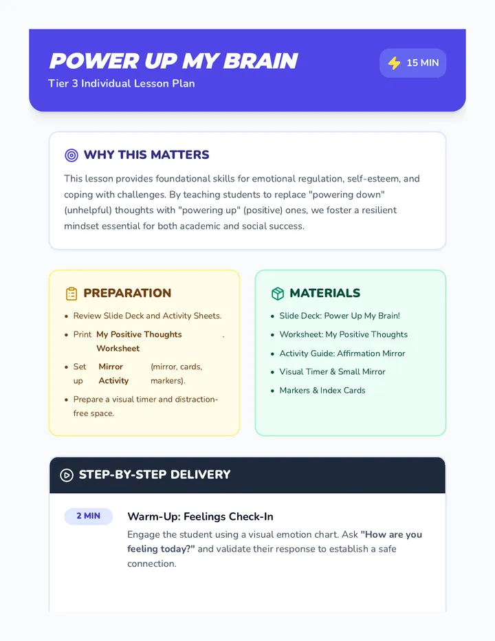 Power Up Brain Lesson Plan