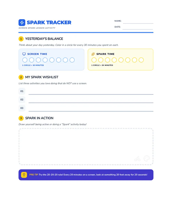 Spark Tracker Worksheet