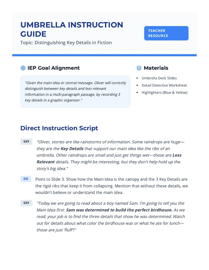 Umbrella Instruction Guide