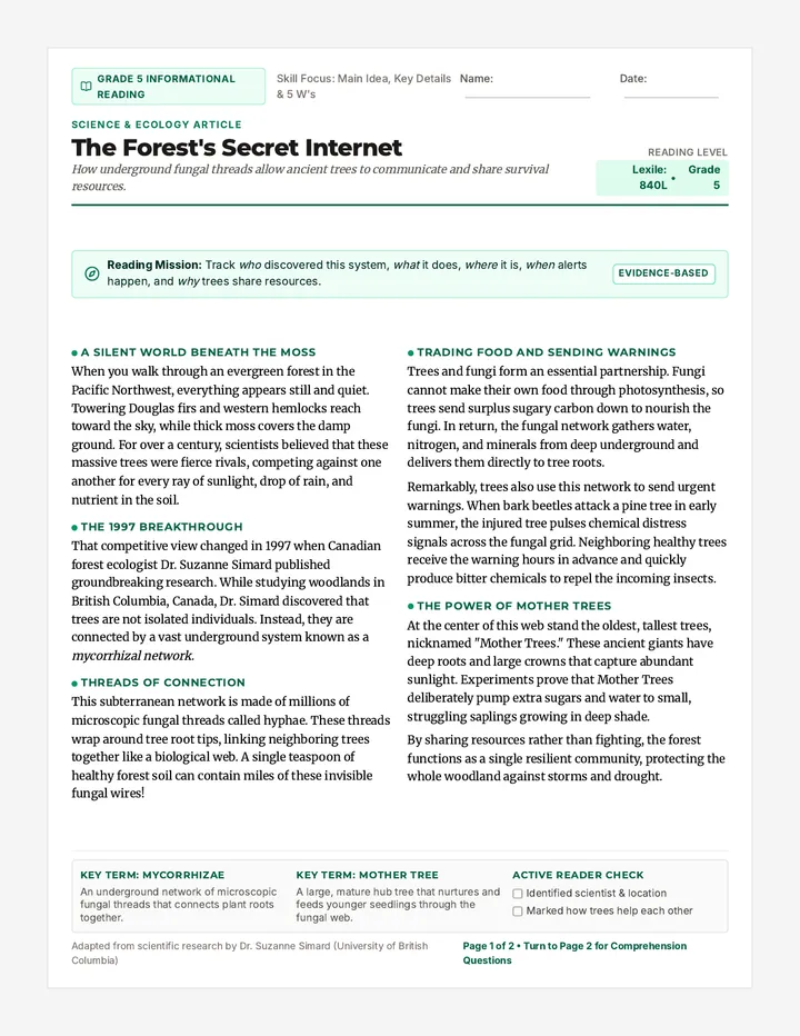 Forest Whisperers Reading Prompt