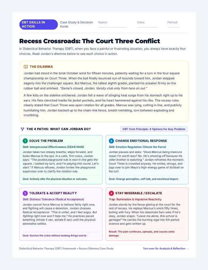 Recess Crossroads Story Handout
