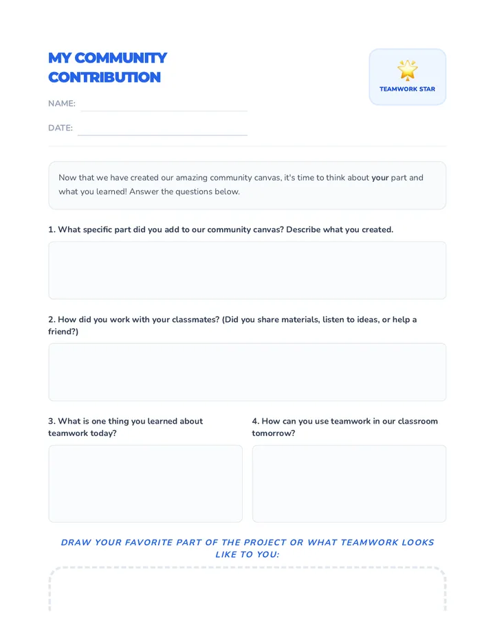 My Community Contribution Project Worksheet
