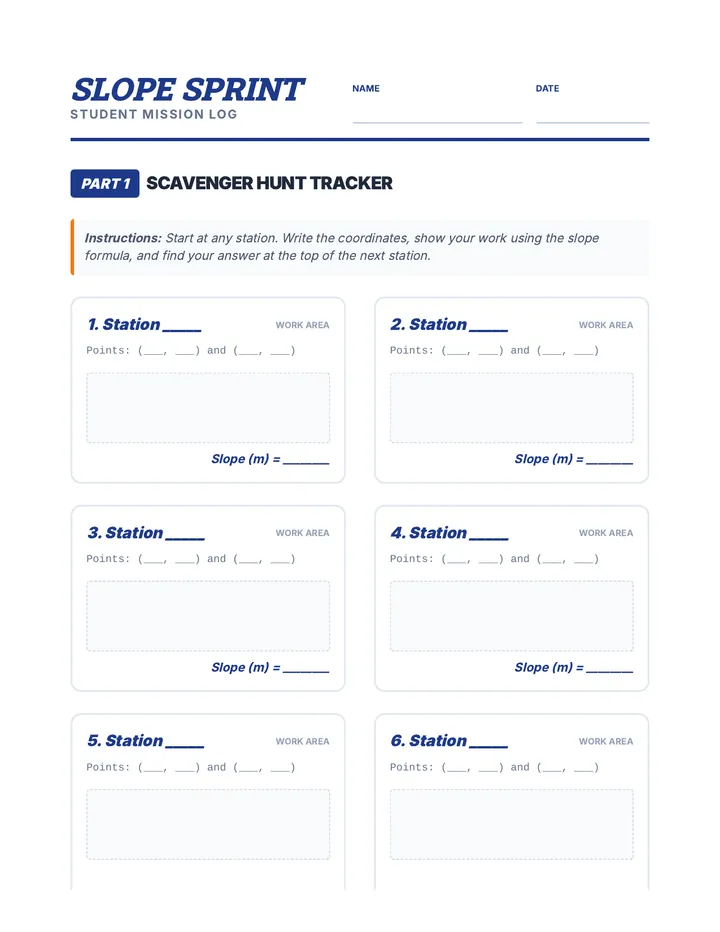 Slope Sprint Student Packet