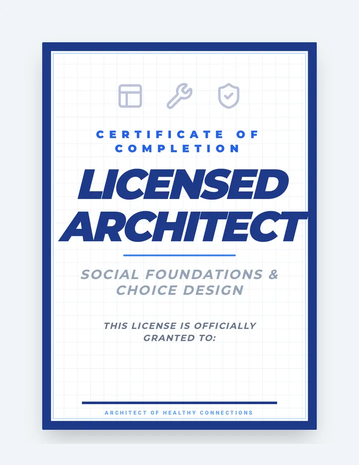 Architect License Certificate