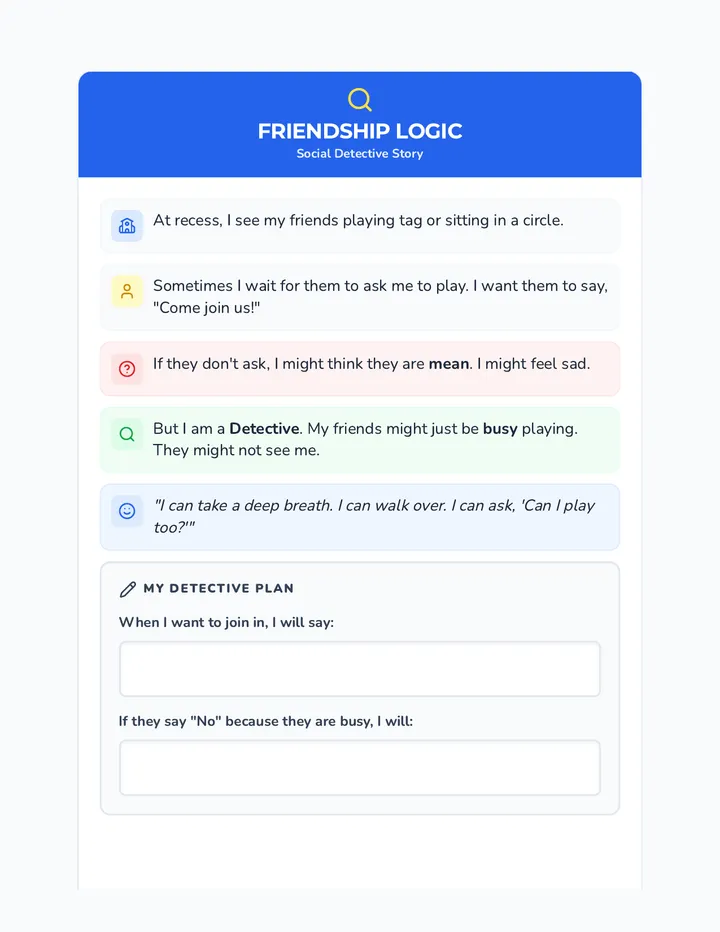 Friendship Logic Social Story