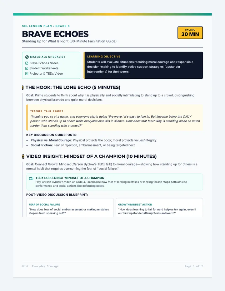 Brave Echoes Teacher Guide