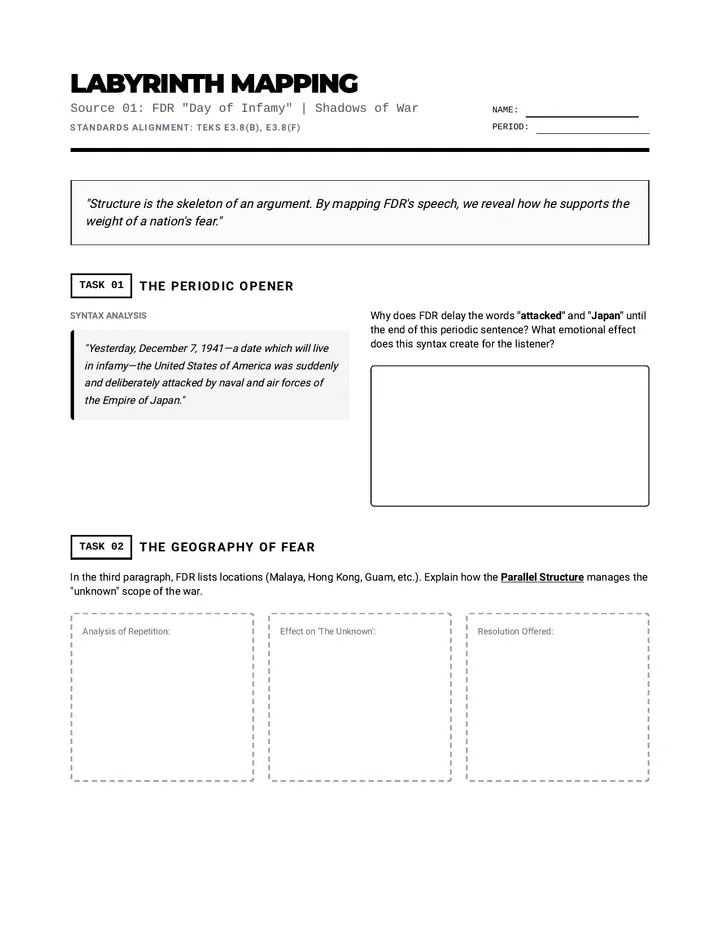 FDR Labyrinth Worksheet