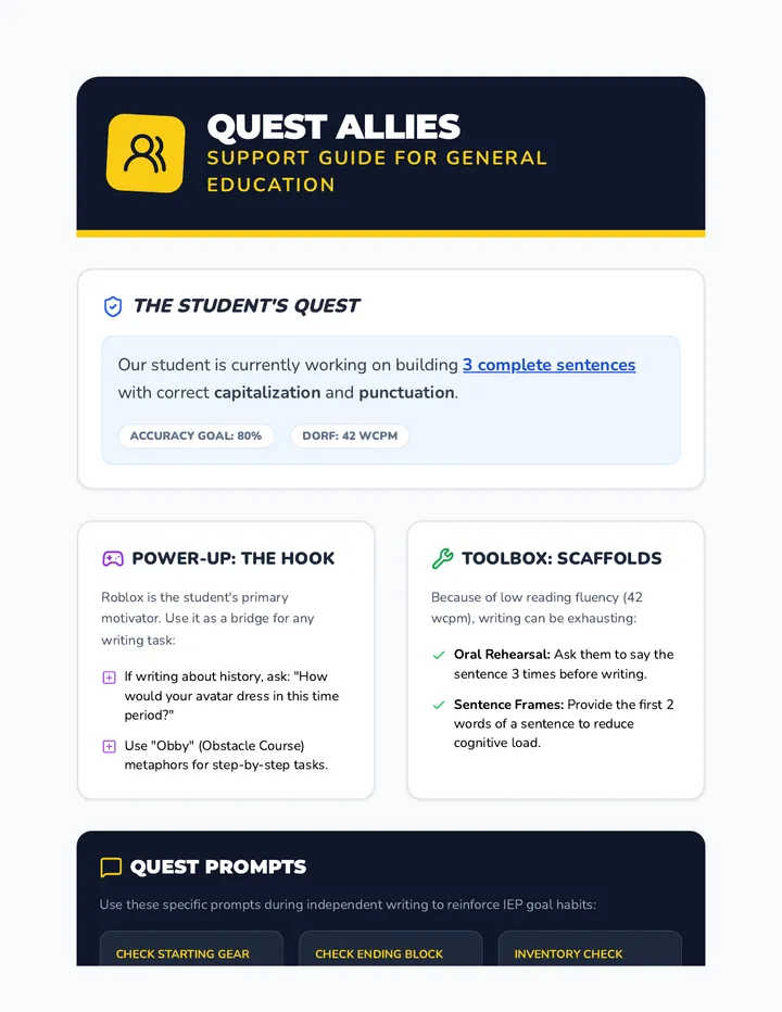 Quest Allies Handout