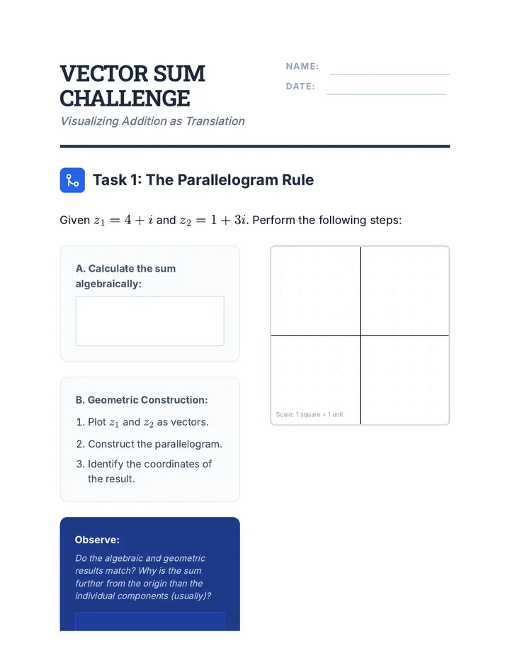 Vector Sum Challenge Worksheet