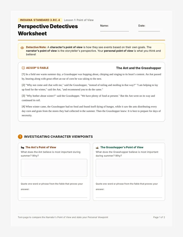 Perspective Detectives Worksheet