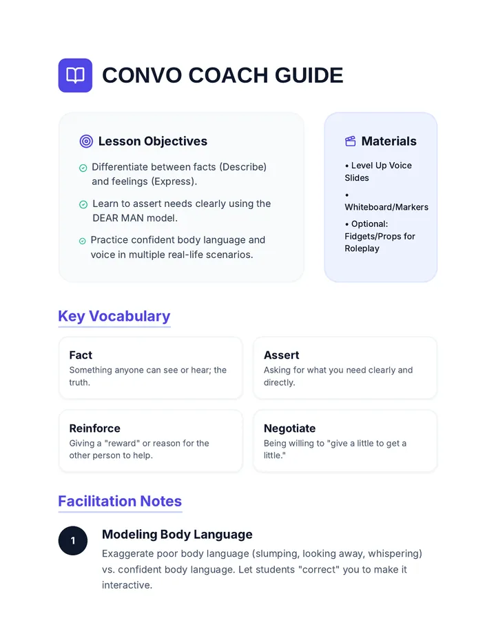 Convo Coach Guide