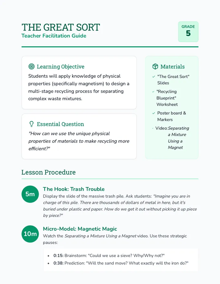 The Great Sort Teacher Guide