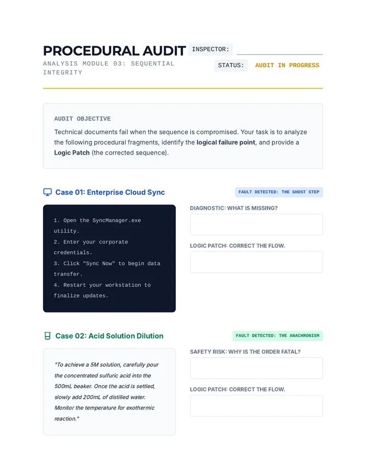 Procedural Audit Worksheet