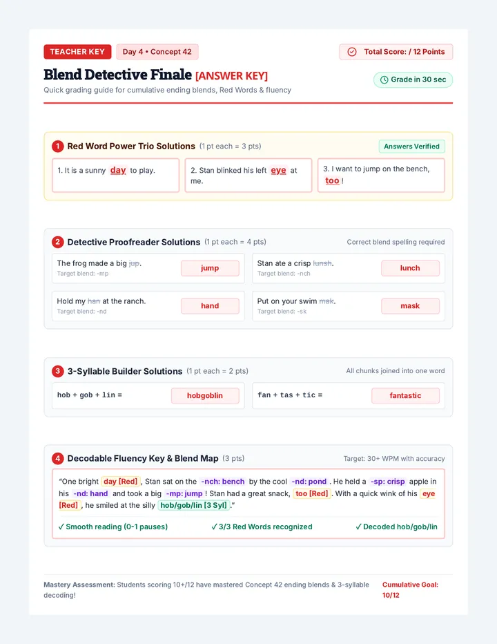 Blend Review Answer Key