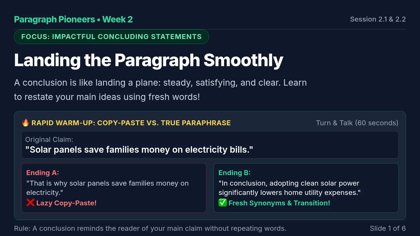 Week 2 Conclusion Slides