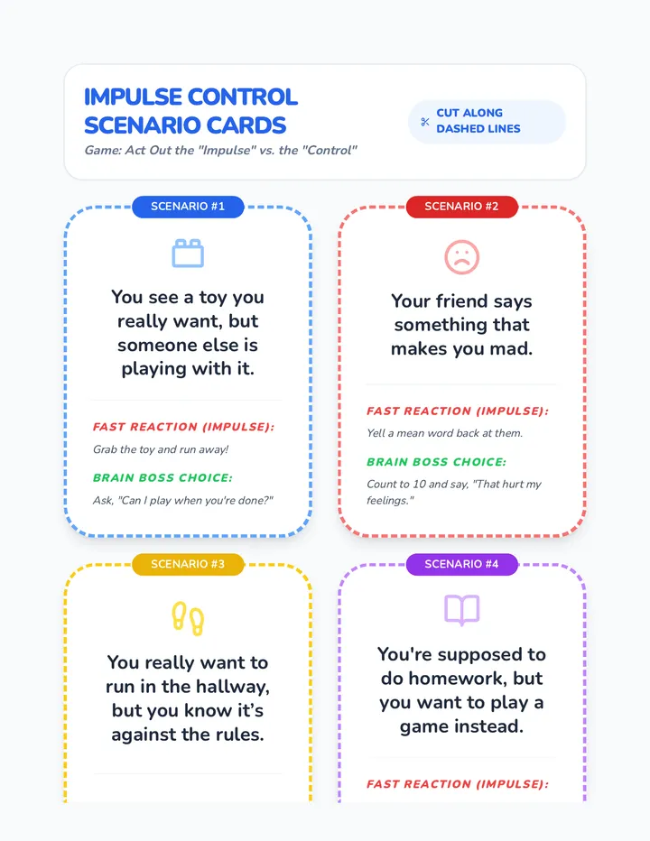 Impulse Control Scenario Cards