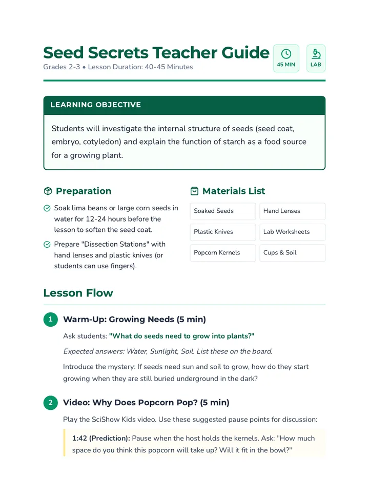 Seed Secrets Teacher Guide