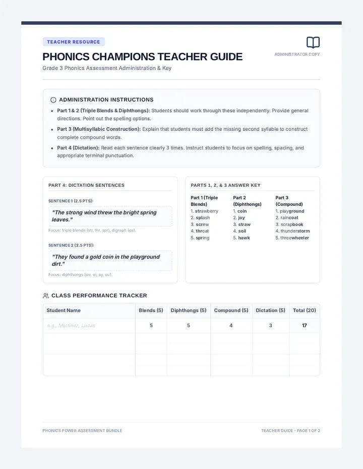 Phonics Champions G3 Teacher Guide