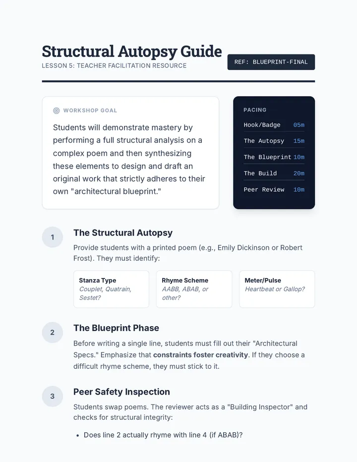 Poetry Blueprint Teacher Guide