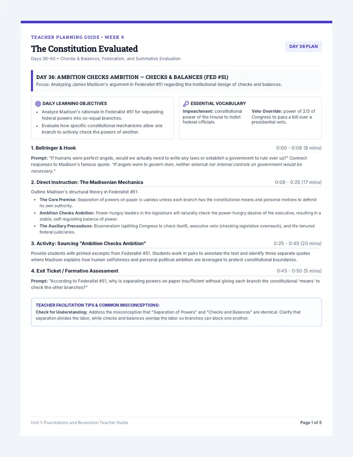 The Constitution Evaluated Teacher Guide