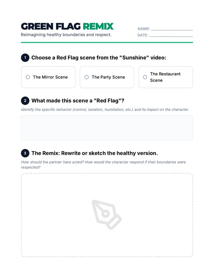 Green Flag Remix Worksheet