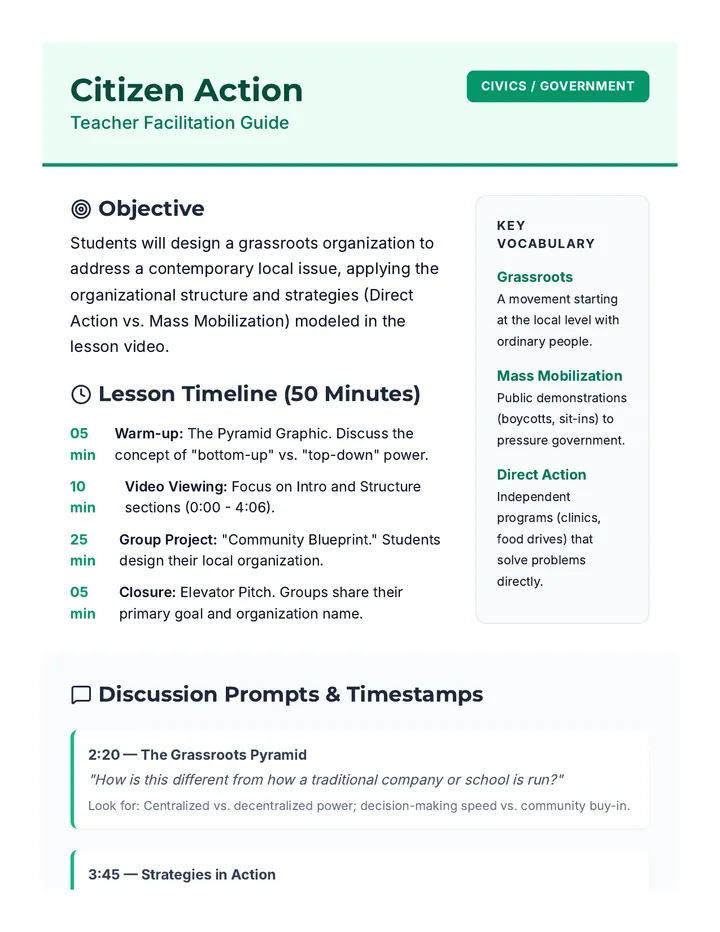 Citizen Action Teacher Guide
