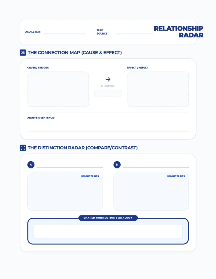 Relationship Radar Graphic Organizers