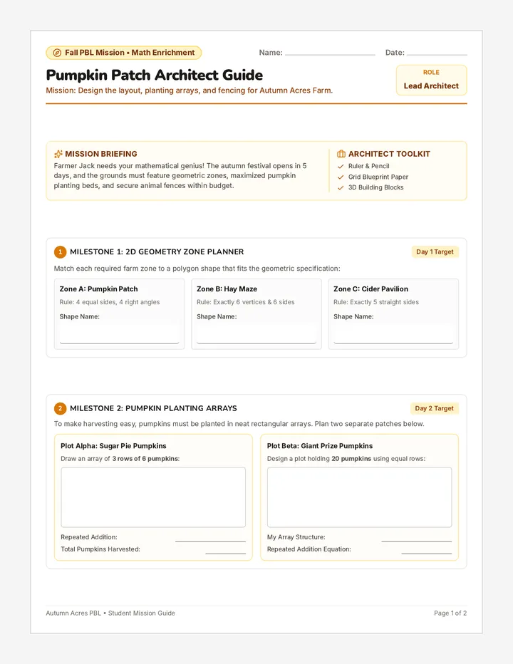Pumpkin Patch Project Guide