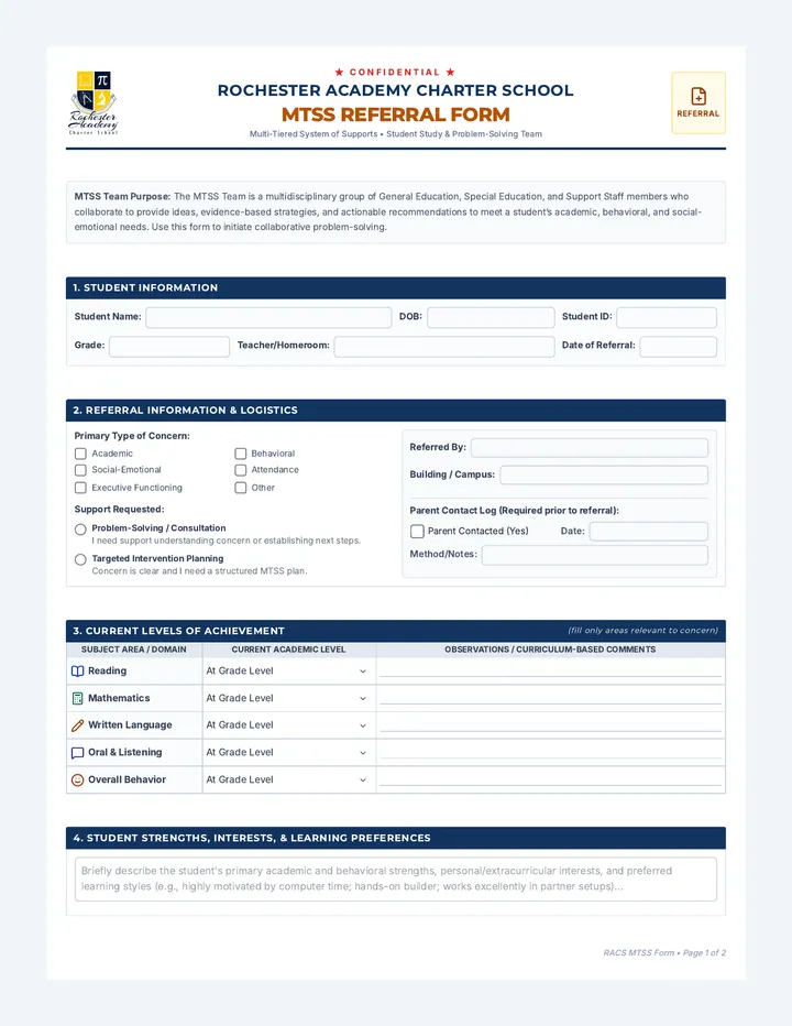 MTSS Referral Form