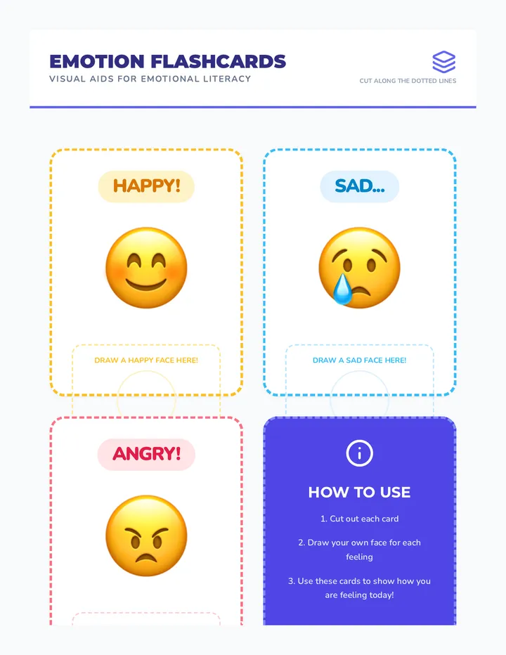 Emotion Flashcards Activity Resource