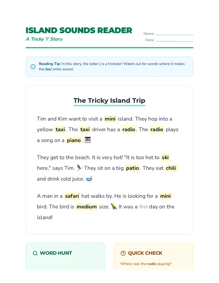 Island Sounds Reader Document