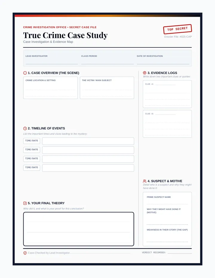 True Crime Case Study Template
