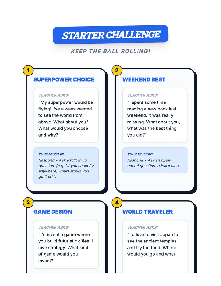 Conversation Starter Challenge Game