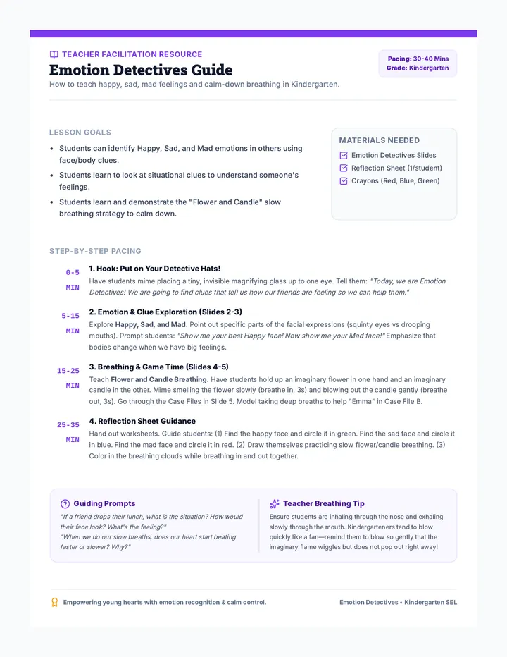 Emotion Detectives Teacher Guide