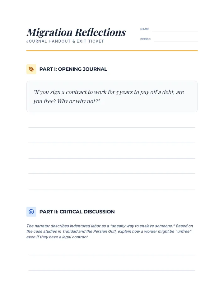 Migration Reflections Handout
