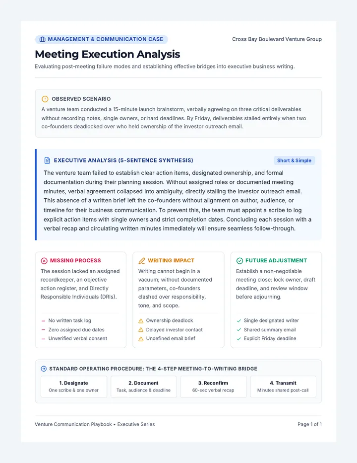 Meeting Audit Analysis Sheet
