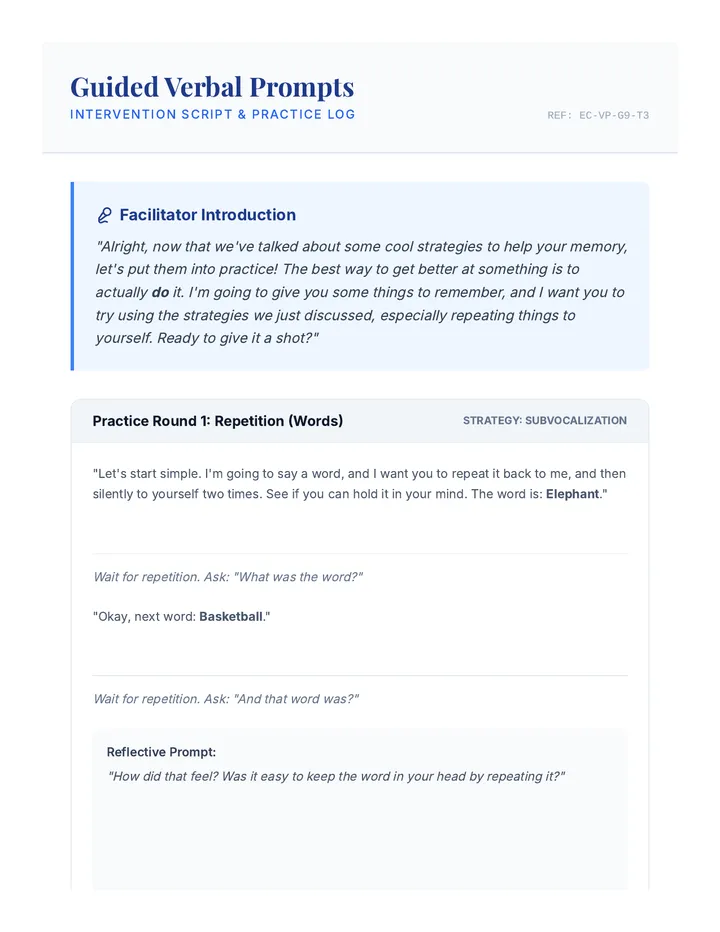 Guided Verbal Prompts Script