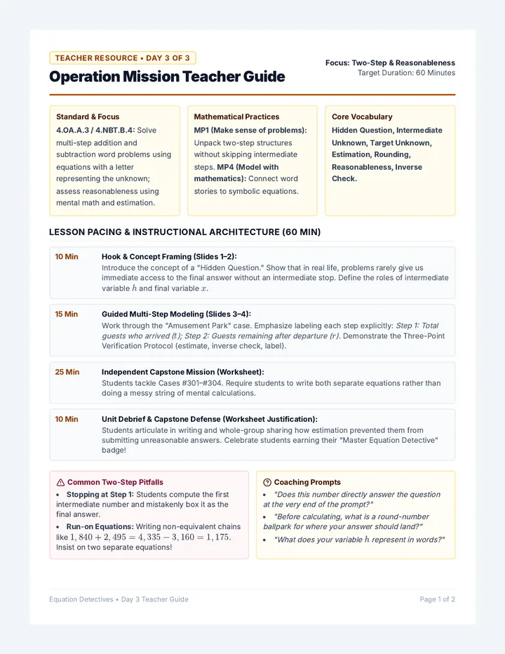 Operation Mission Teacher Guide