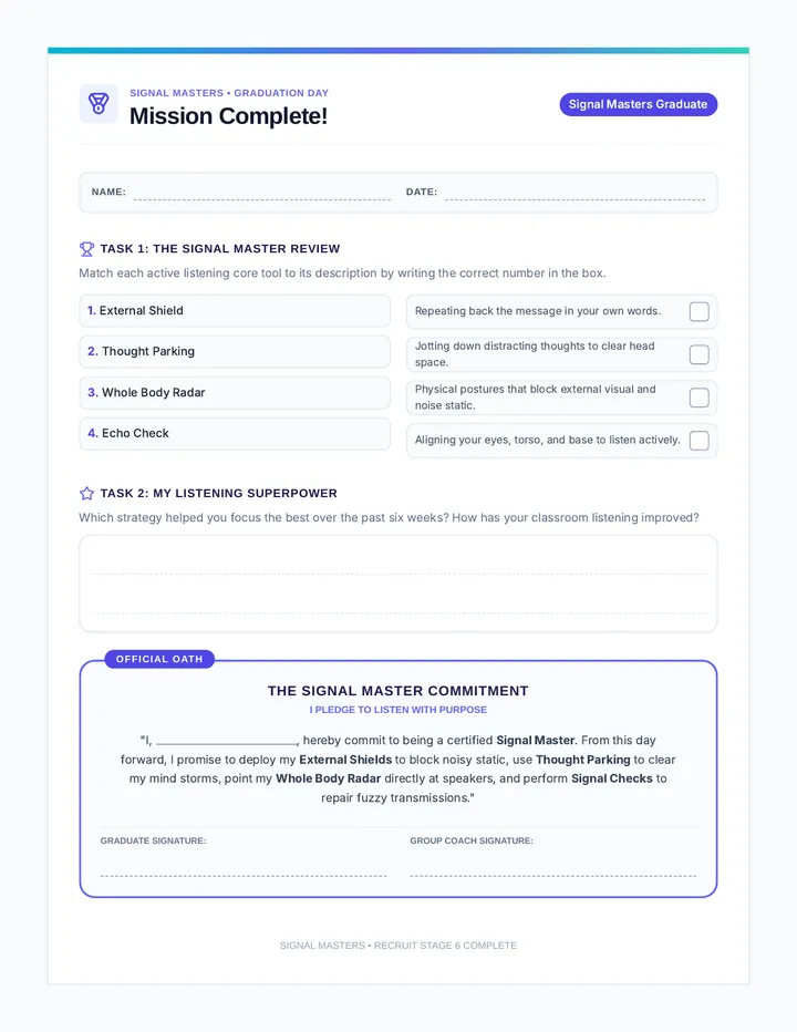 Mission Complete Student Log