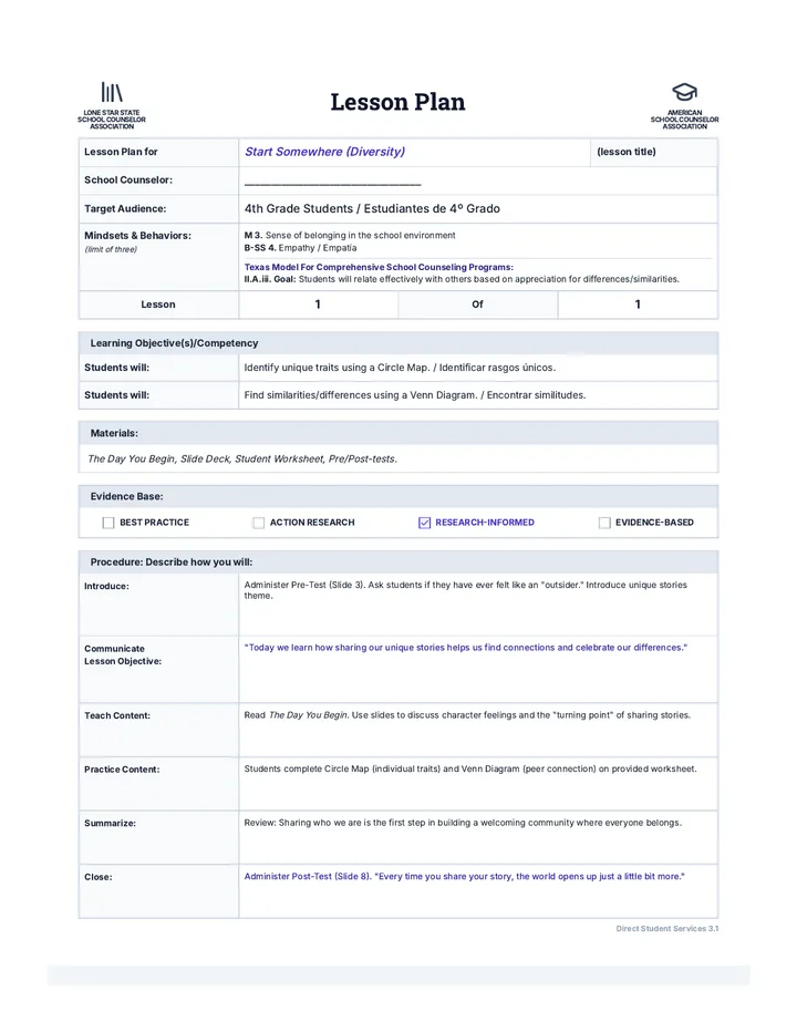 Diversity LSSSCA Counselor Guide Updated