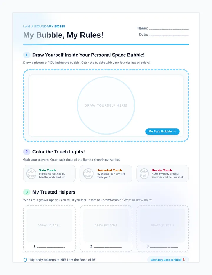 Boundary Bosses Activity Sheet