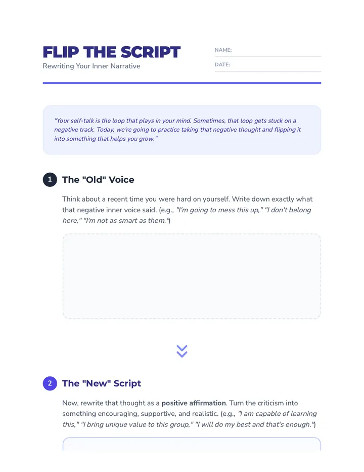 Flip the Script Worksheet