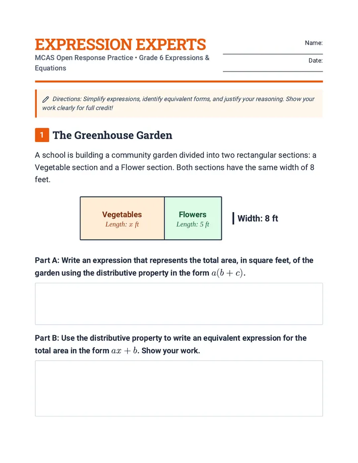 Expression Experts Worksheet