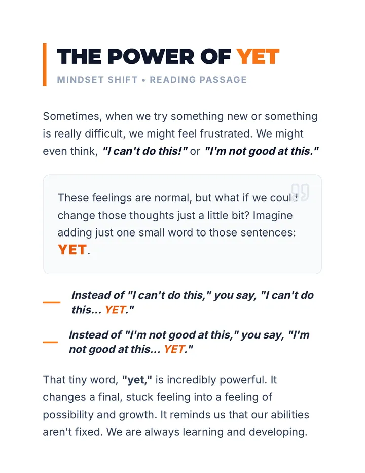The Power of Yet Reading