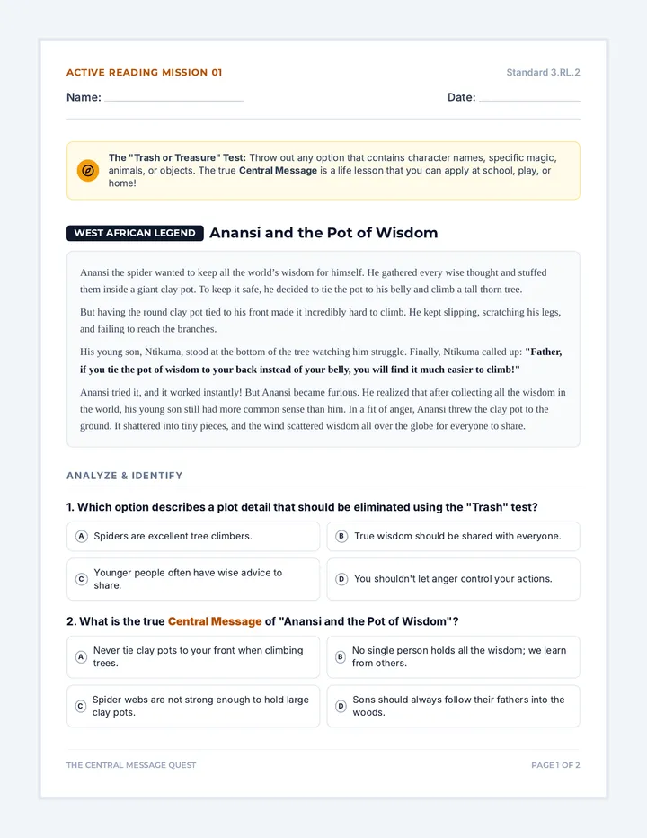 Life Lesson Practice Worksheet