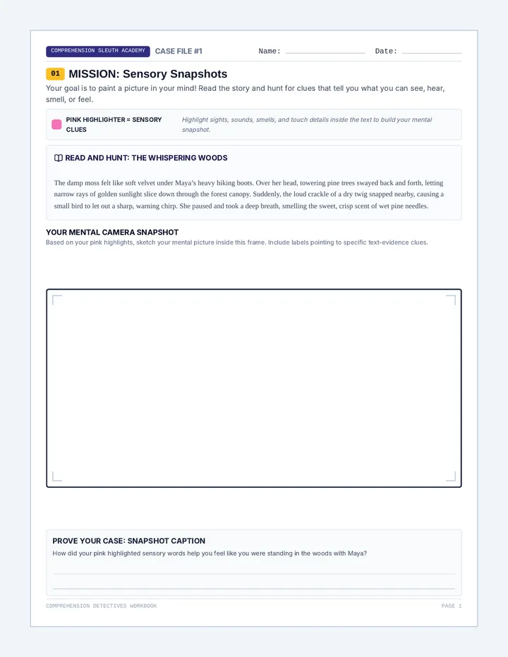 Comprehension Detectives Student Worksheets