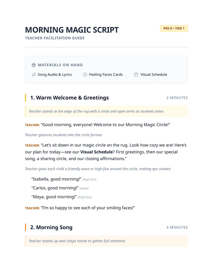 Morning Magic Script