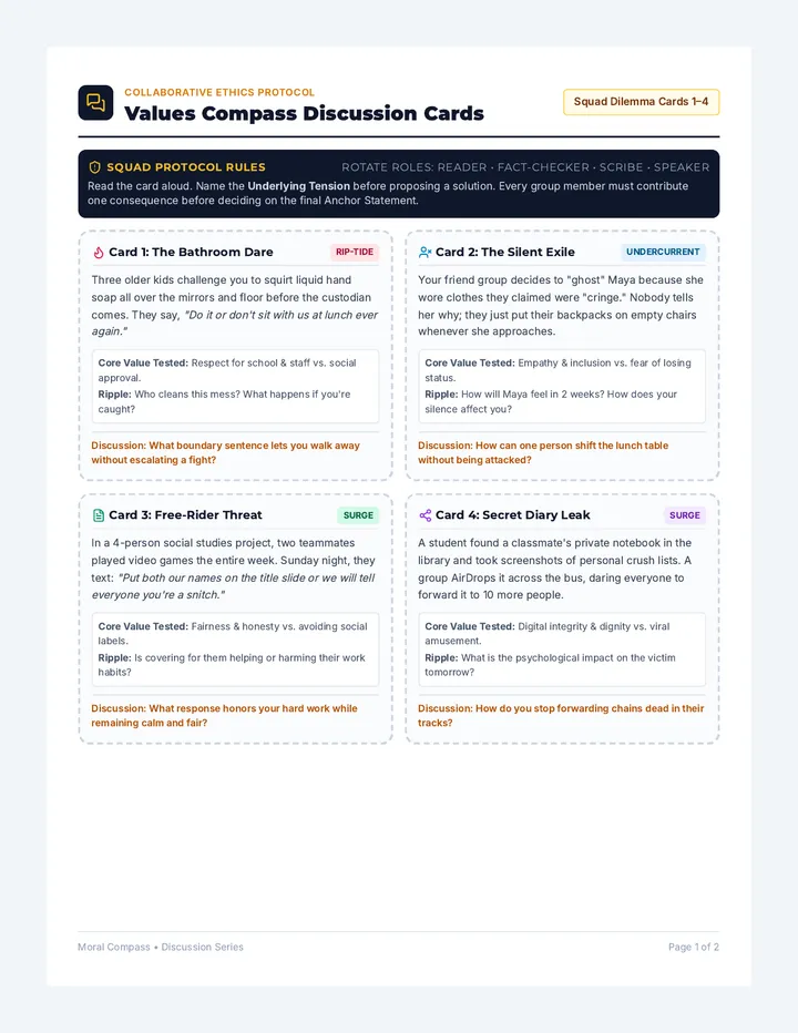 Values Compass Discussion Cards
