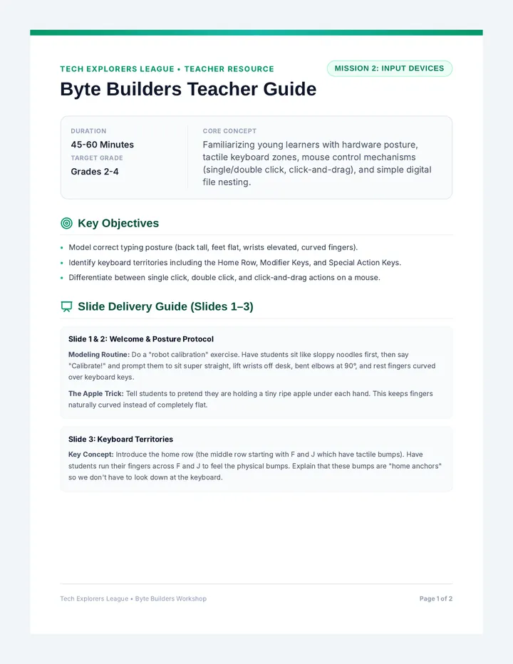 Byte Builders Teacher Guide