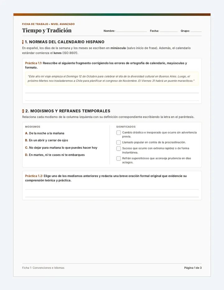 Planificador de Tradiciones Cuaderno